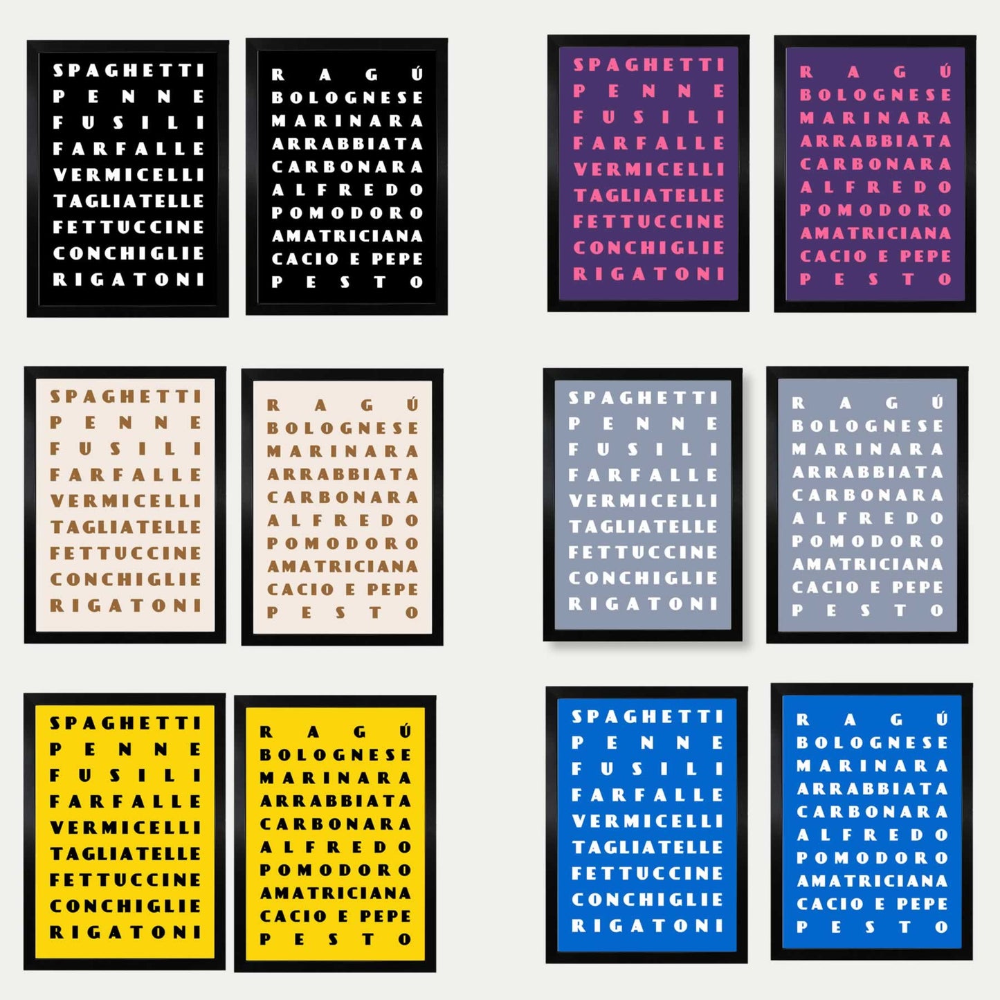 Bundle Of Pasta Prints Wall Art