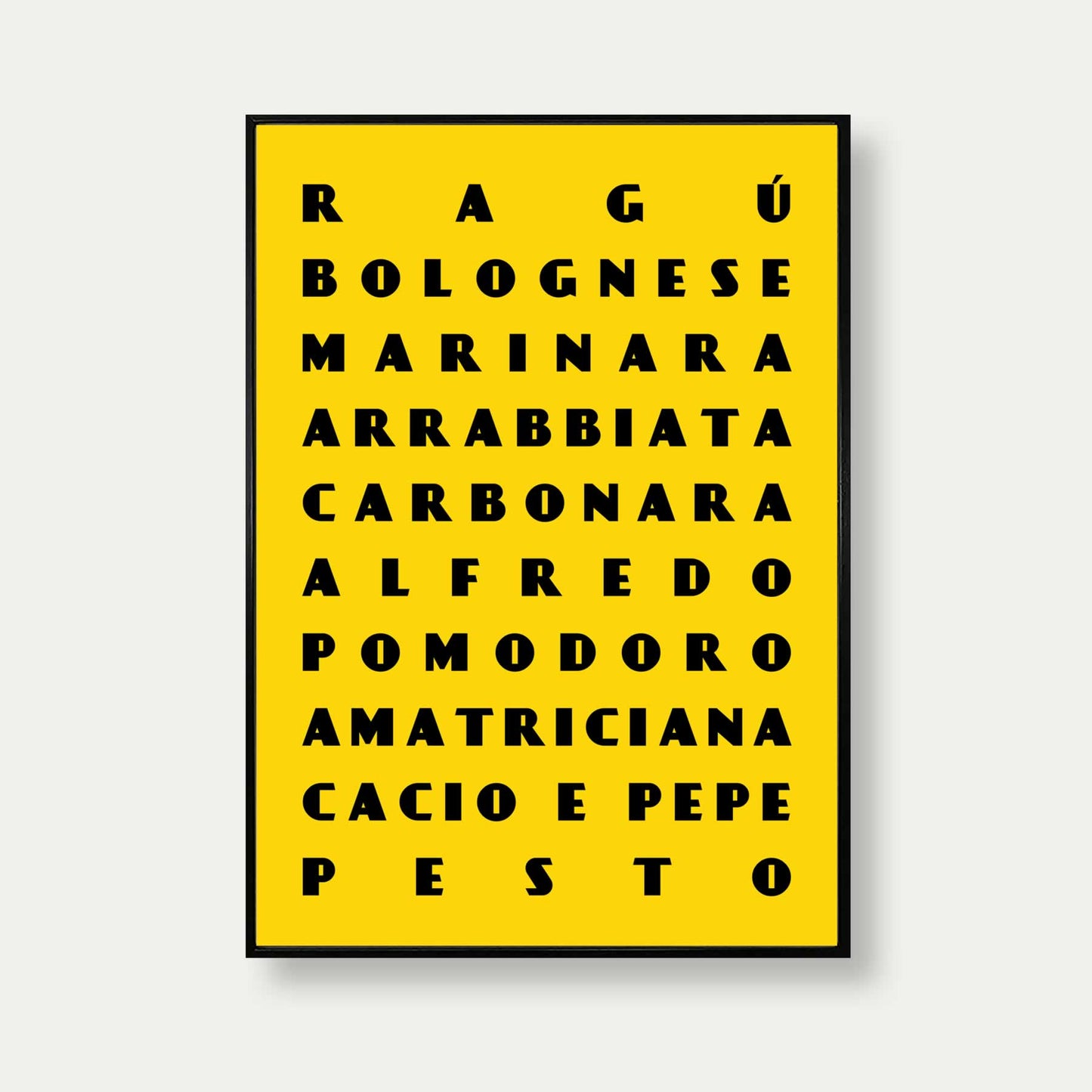 Pasta Sauces Art Print In Yellow