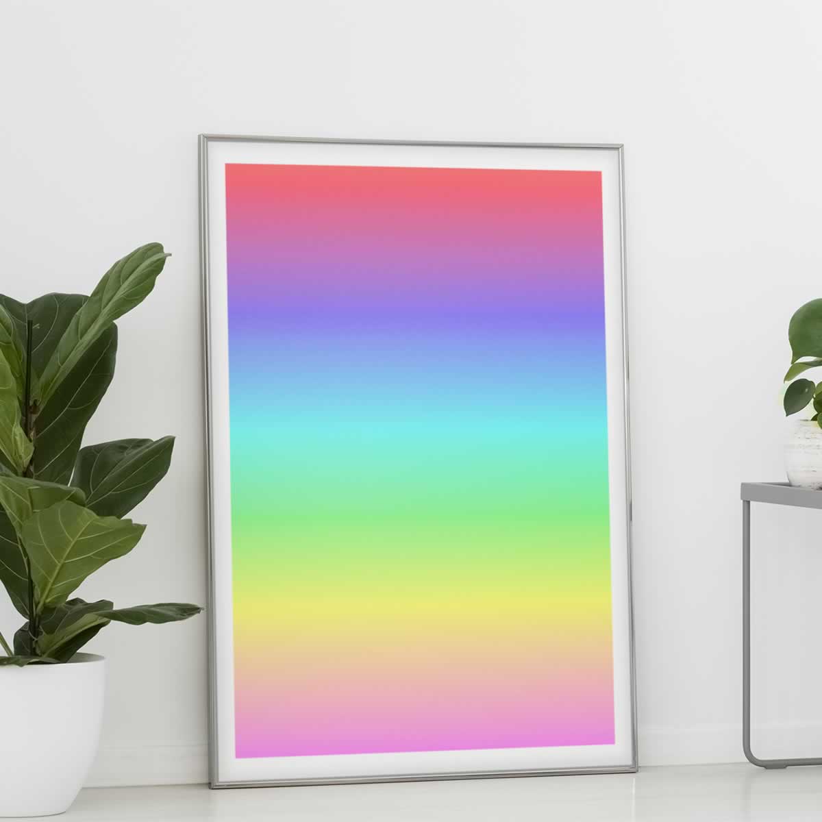 Pastel Gradient Colours Wall Art For Living Room