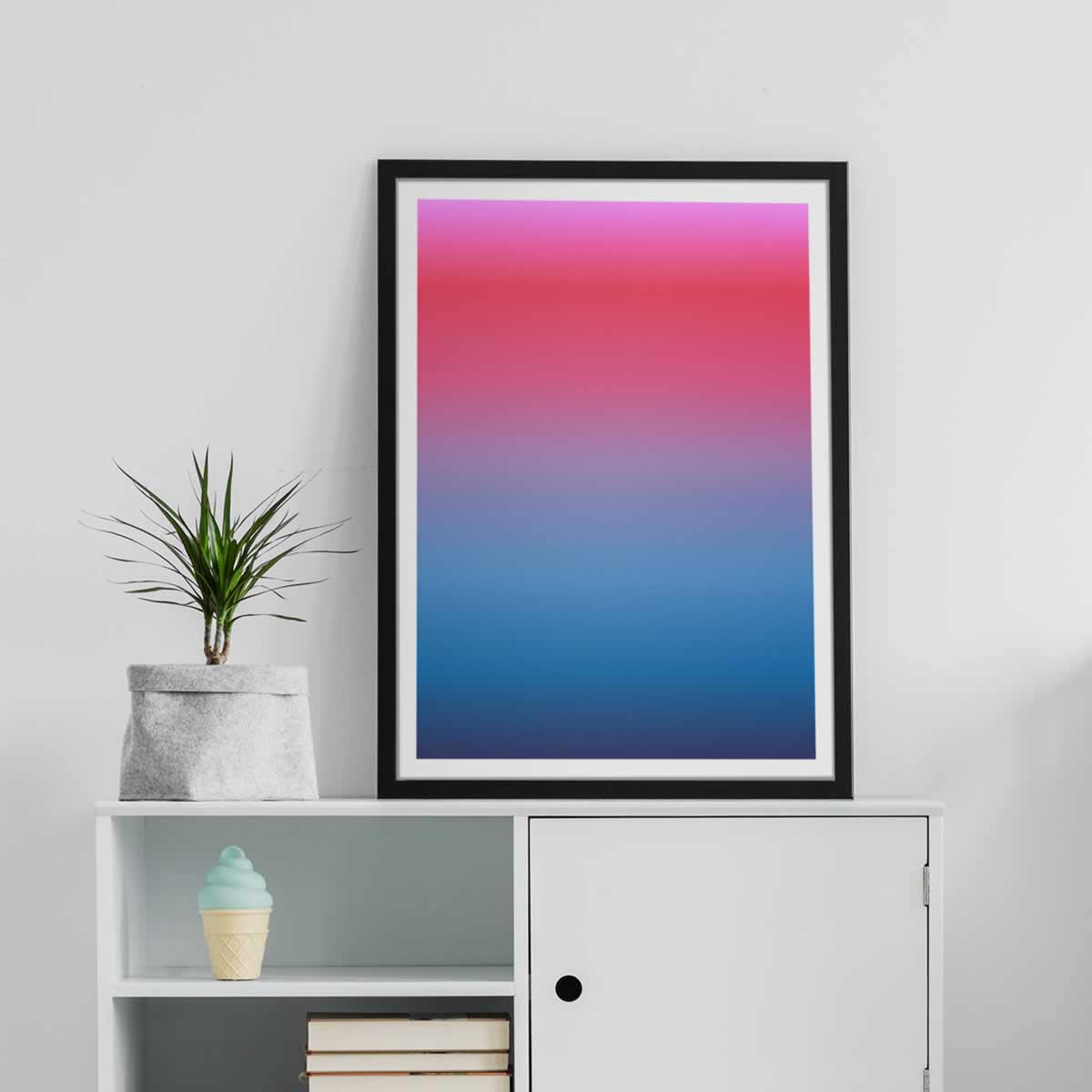 Pink to blue Sky Sunset Gradient art print
