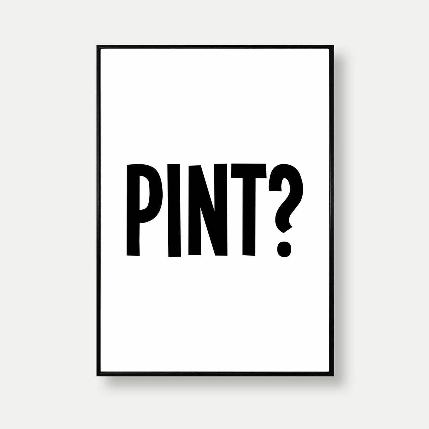 Pint Art Print In Black And White