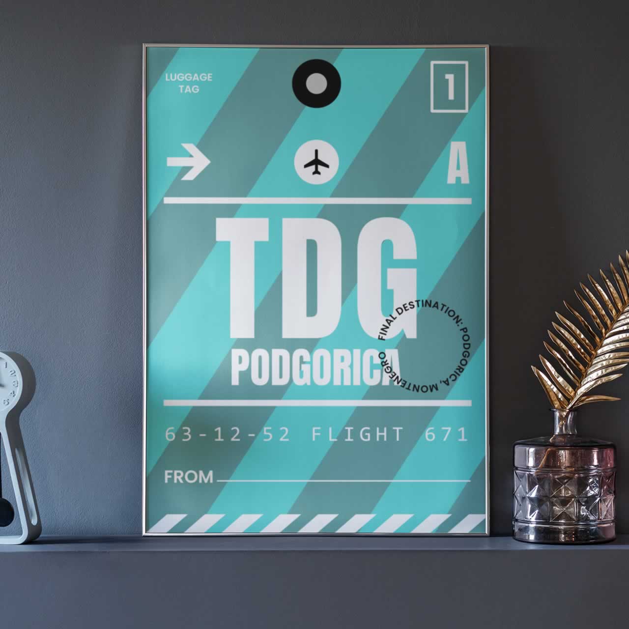 Podgorica Luggage Tag Travel Poster