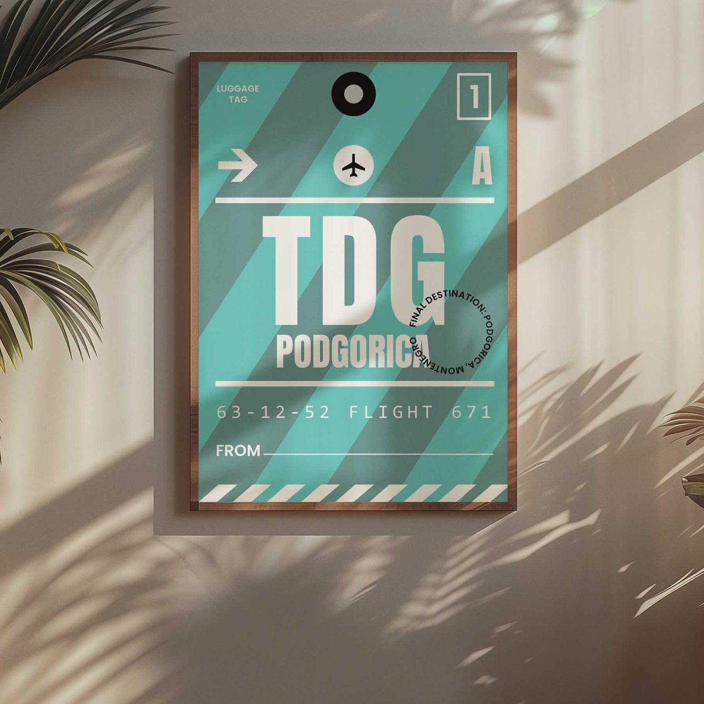Podgorica Luggage Tag Travel Print