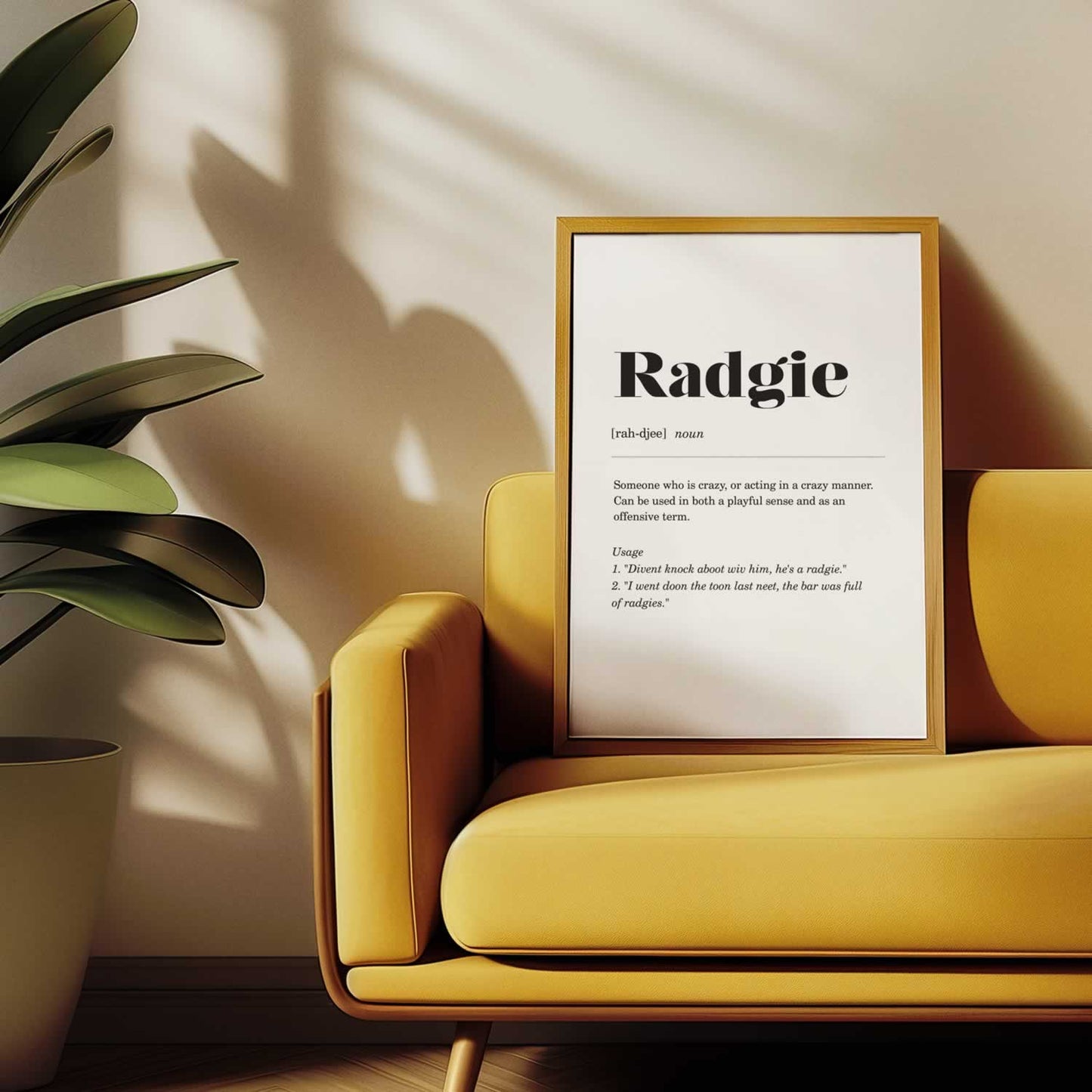 Radgie Newcastle Slang Wall Art