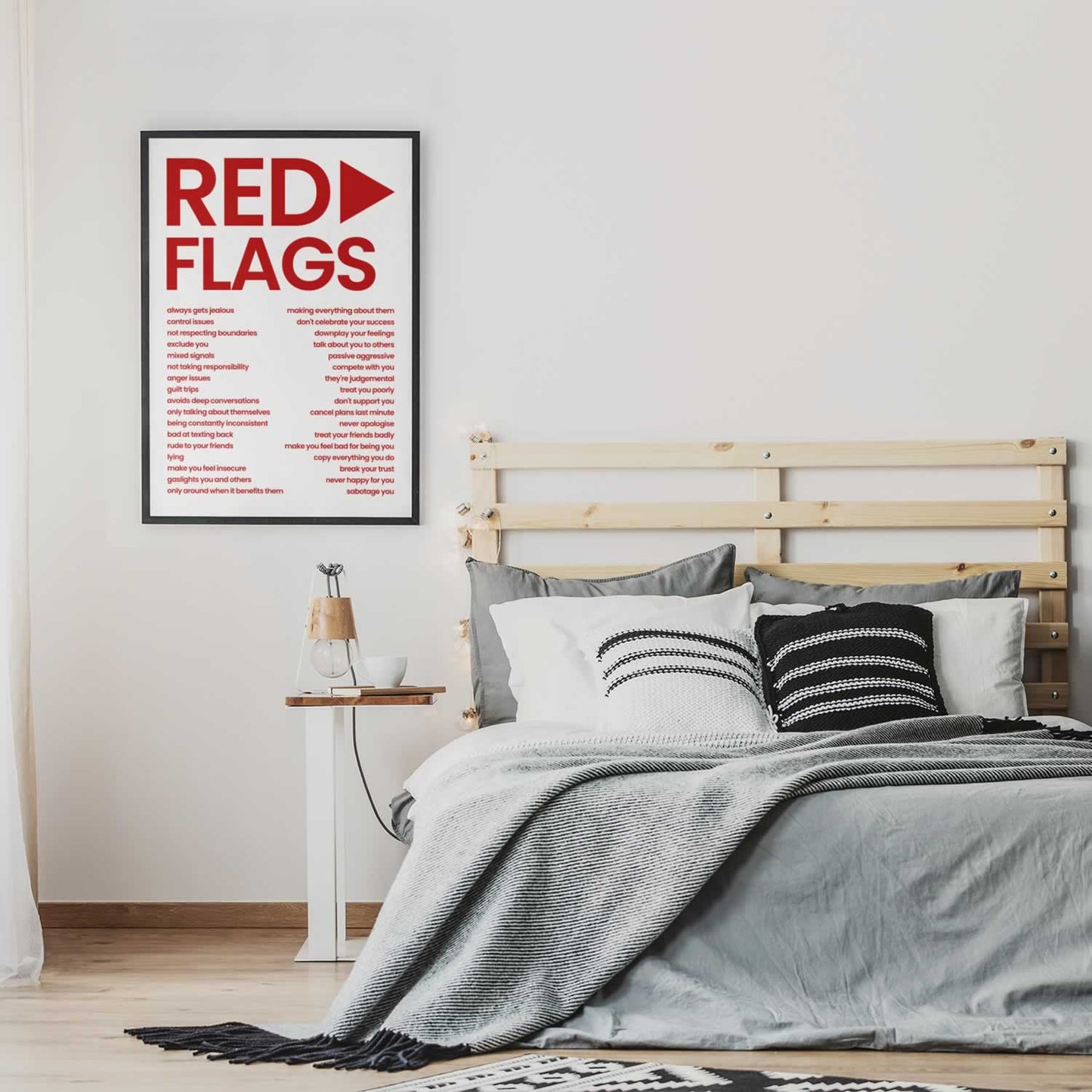 Red Flags In Friendship Bedroom Print