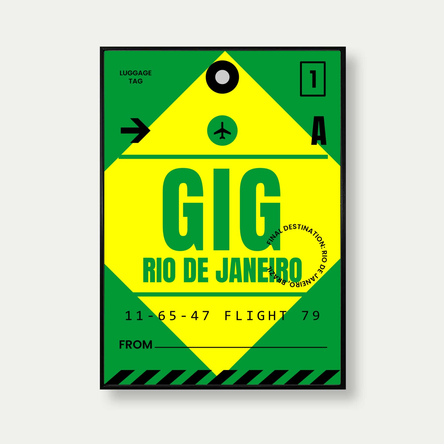 Rio De Janeiro Luggage Tag Poster Print