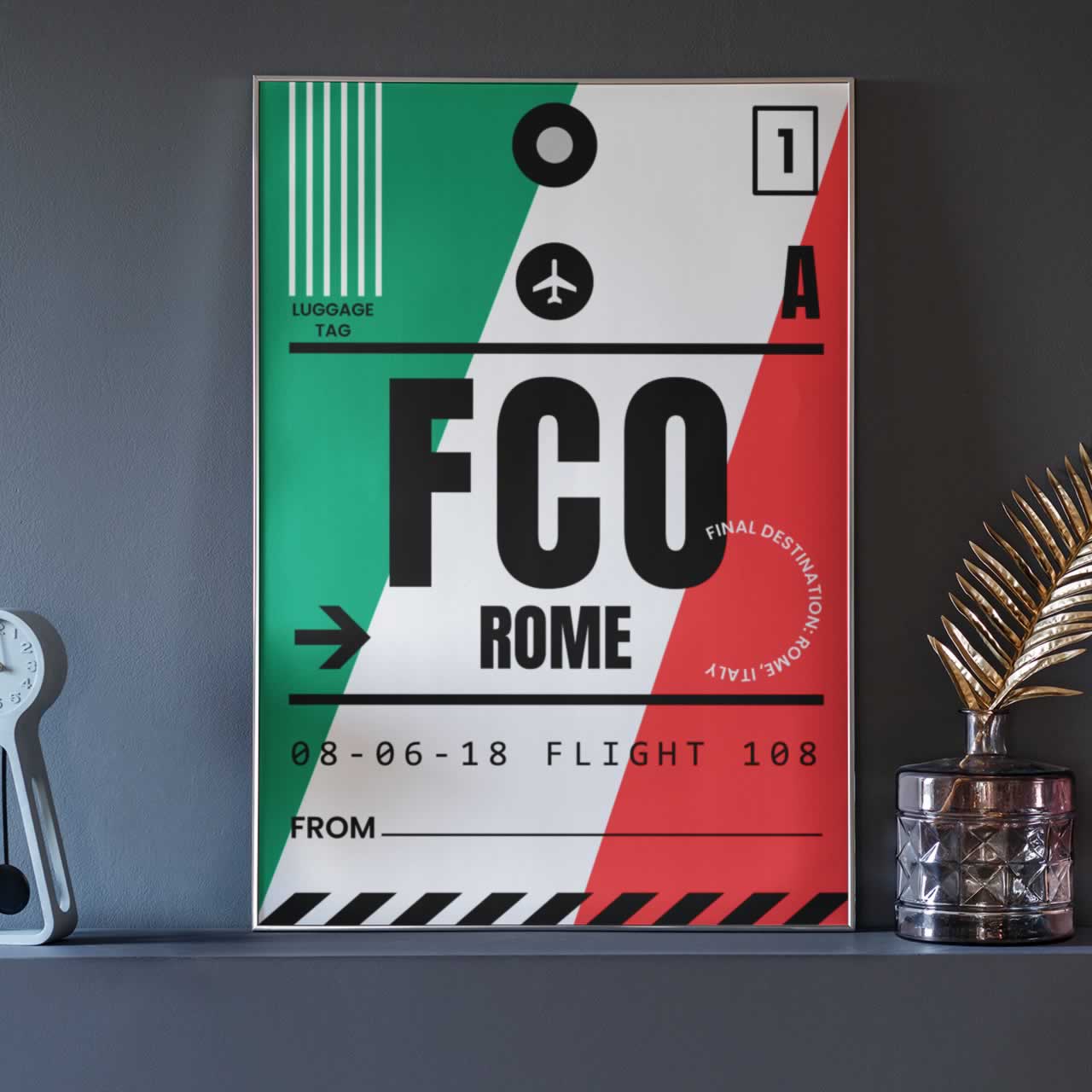 Rome Luggage Tag Travel Print