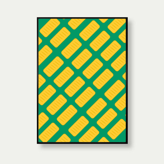 Sausage Roll Art Print In Green