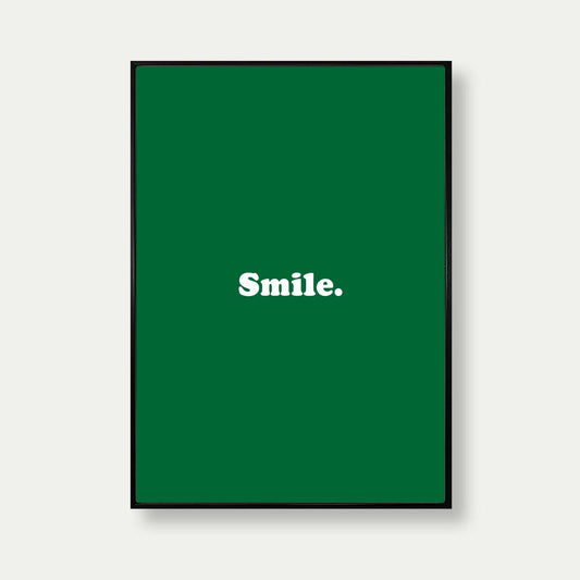 Smile Art Print In green
