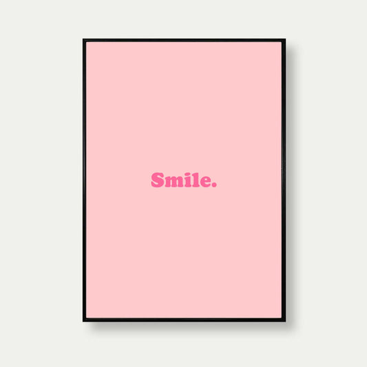 Smile Art Print In Pink
