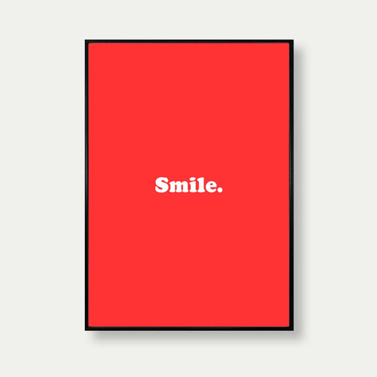 Smile Art Print In red