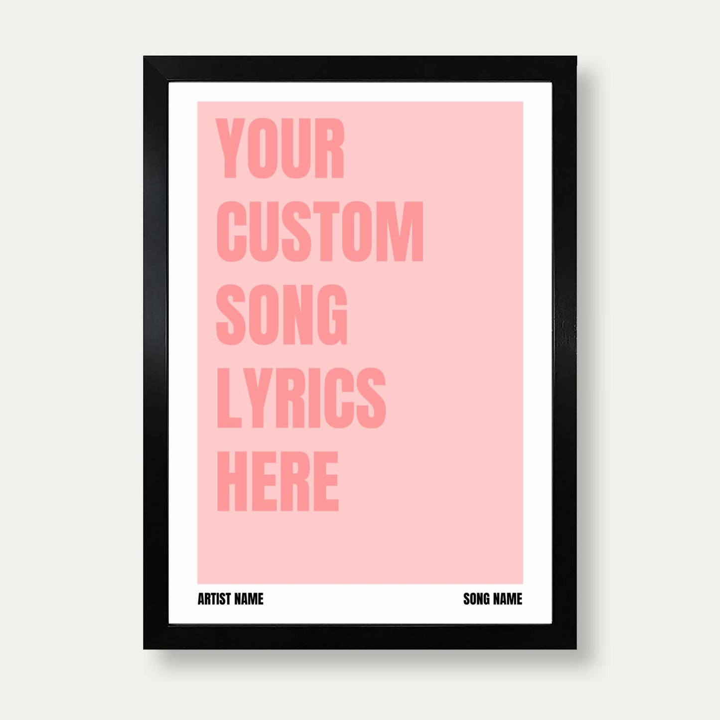 Personalised Song Lyrics Pring