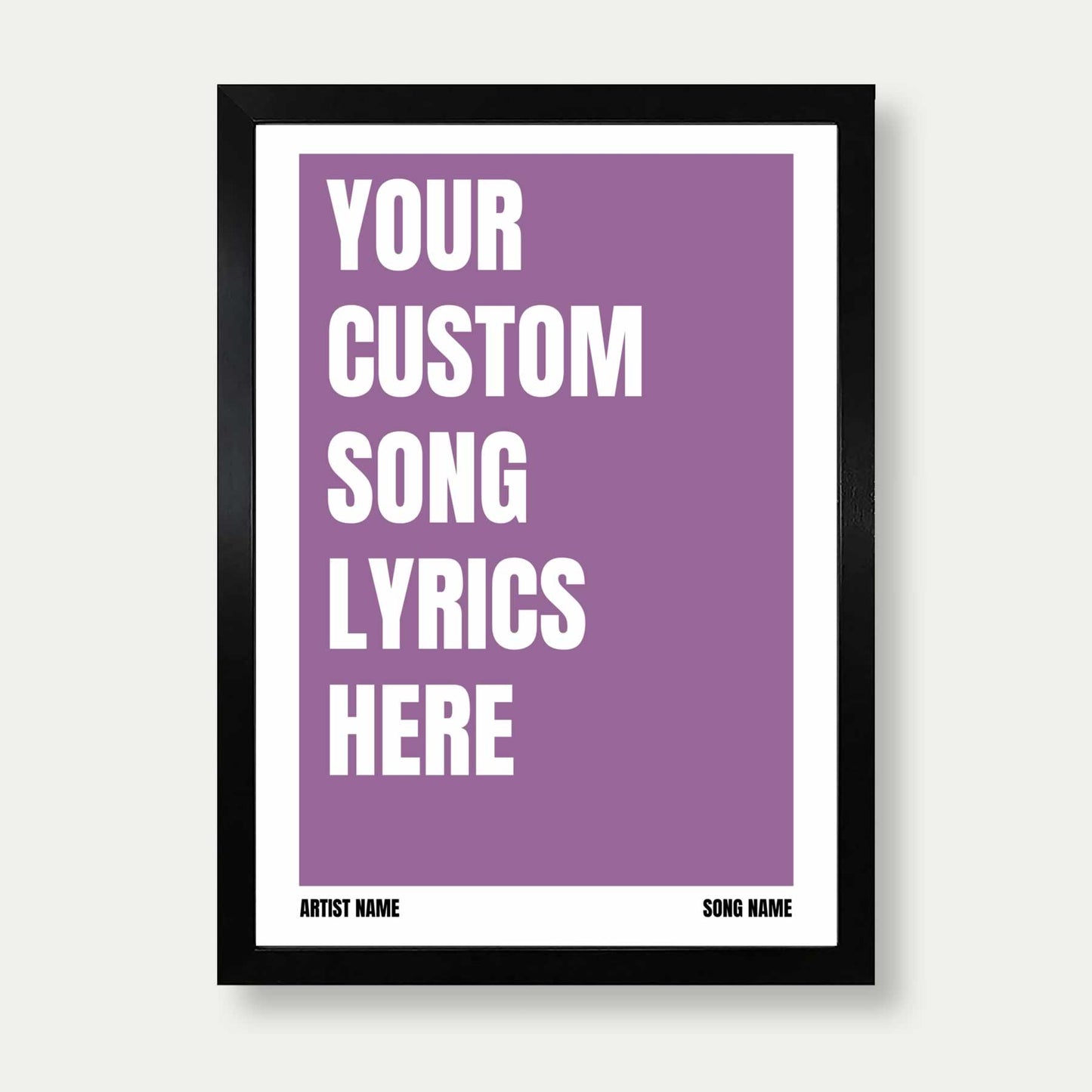 Personalised Song Lyrics Pring