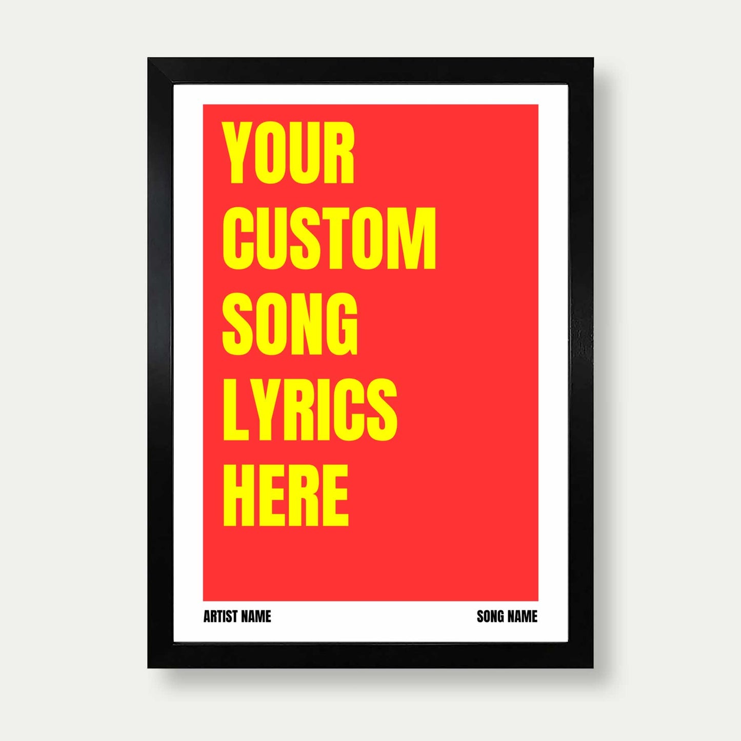 Personalised Song Lyrics Pring