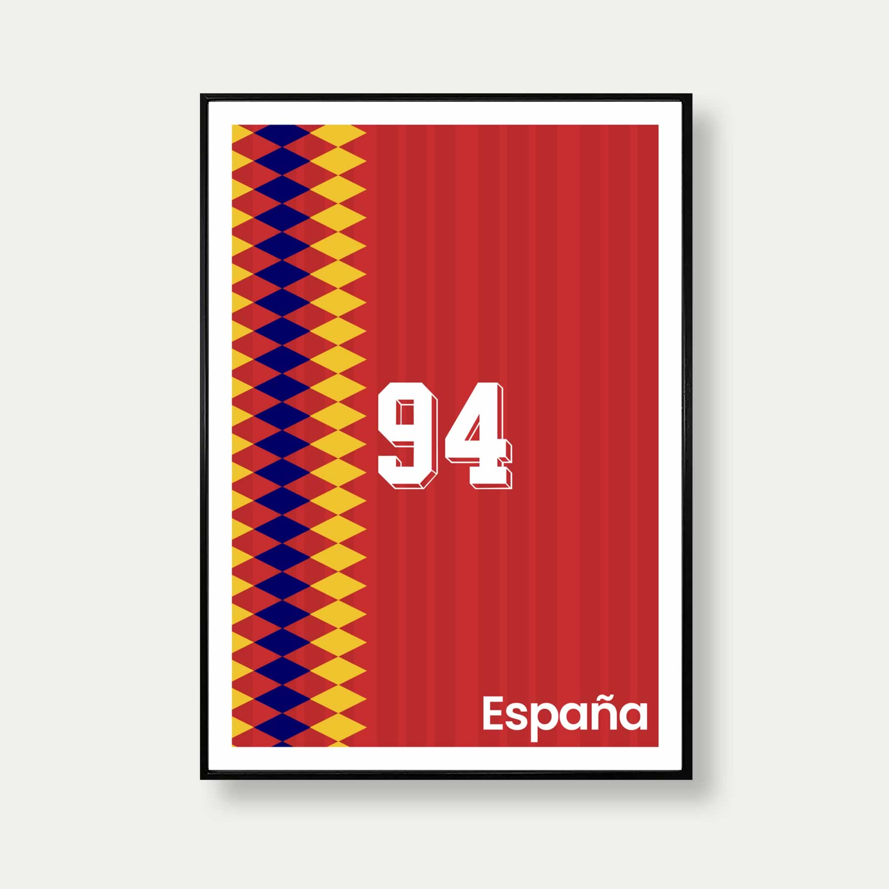 Spain 94 Football Poster In Red