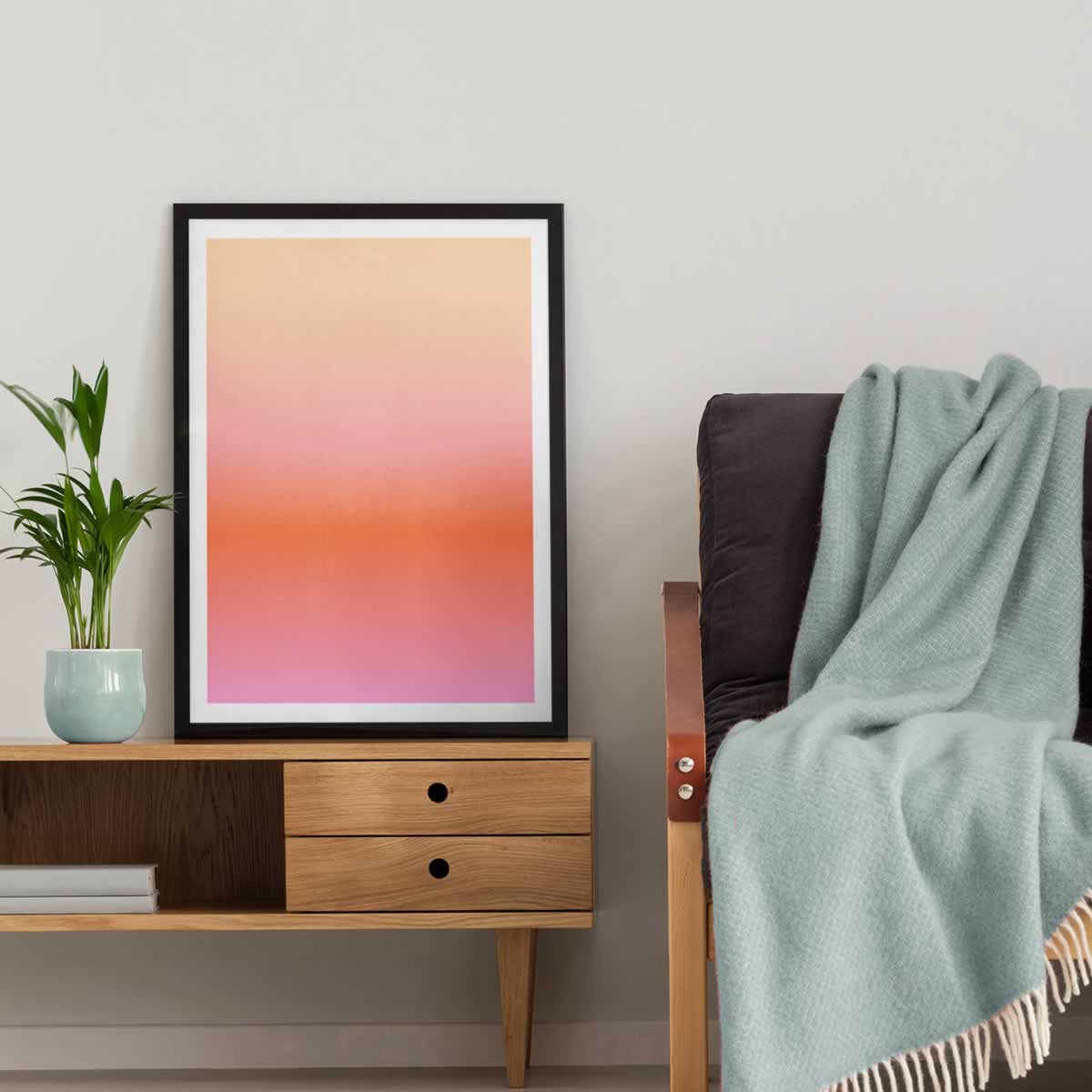 Sunset Gradient Artwork orange to pink ombre