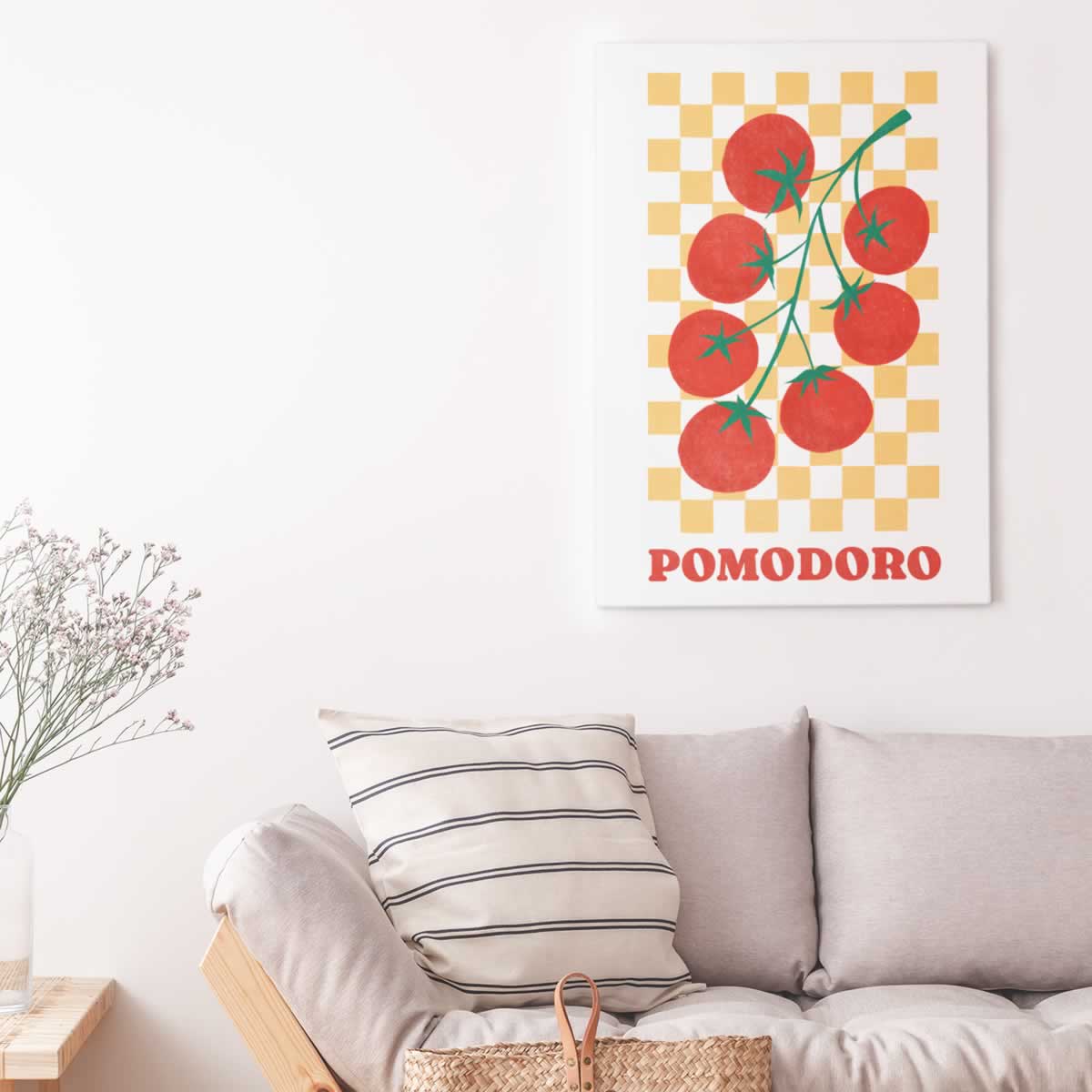 Pomodoro Tomatoes Art Print In Living Room