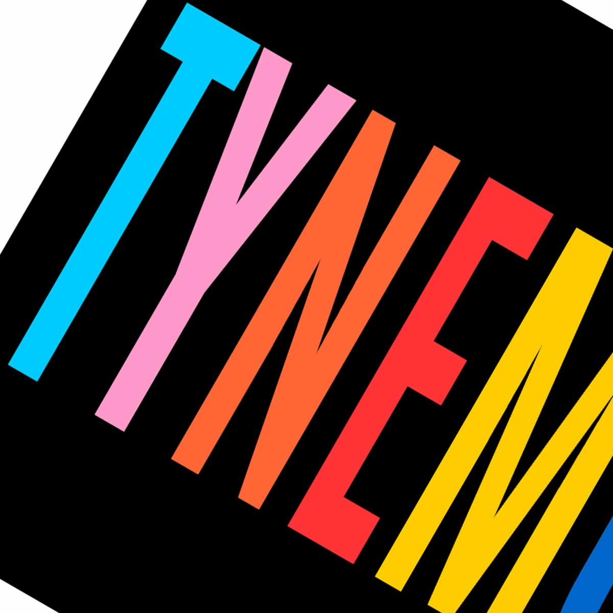 Tynemouth Colourful Typography Print Close Up