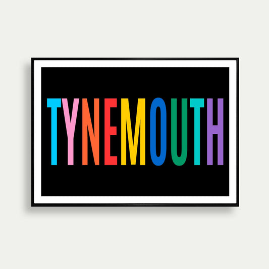 Tynemouth Colourful Typography Print