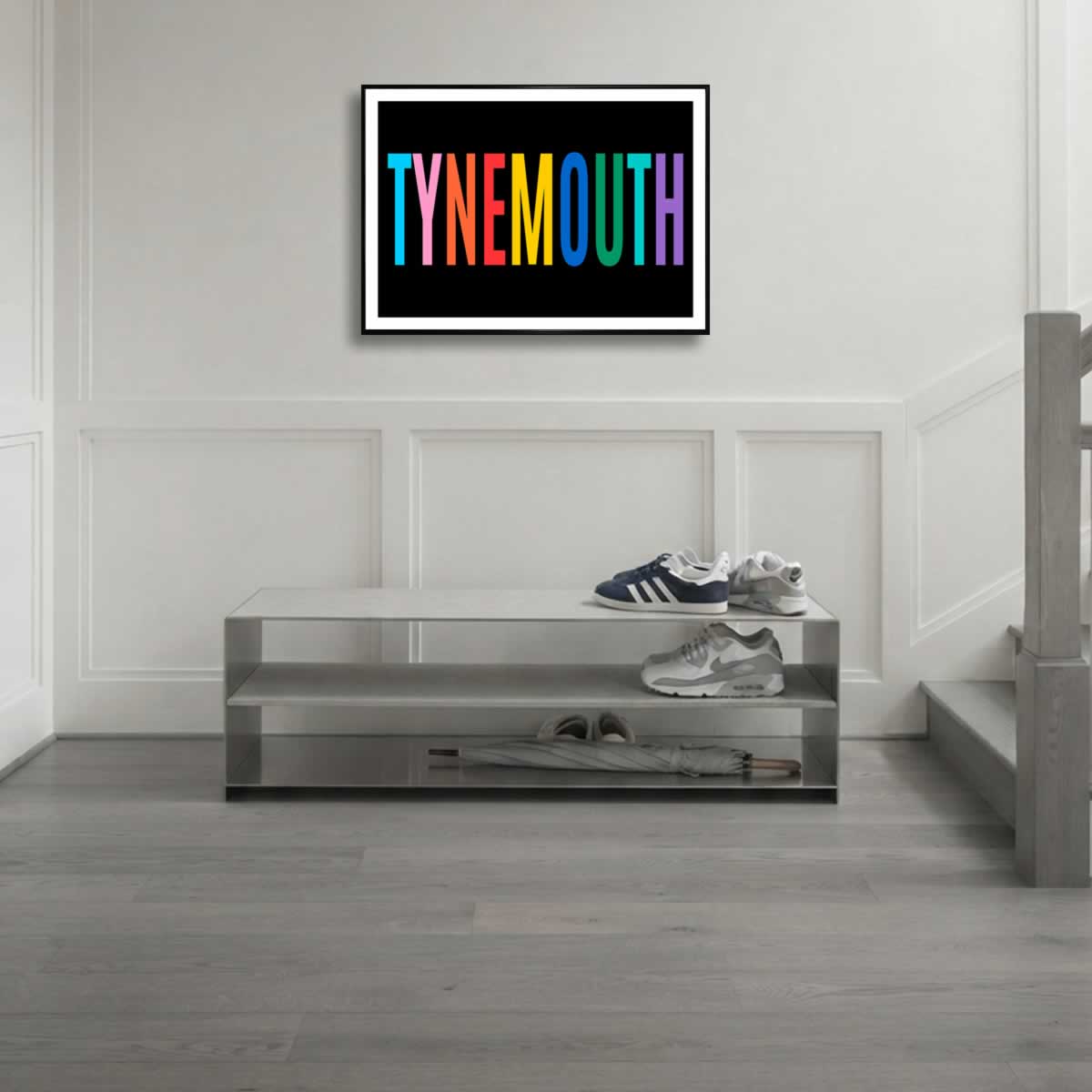 Tynemouth Colourful Typography Print In The Hallway