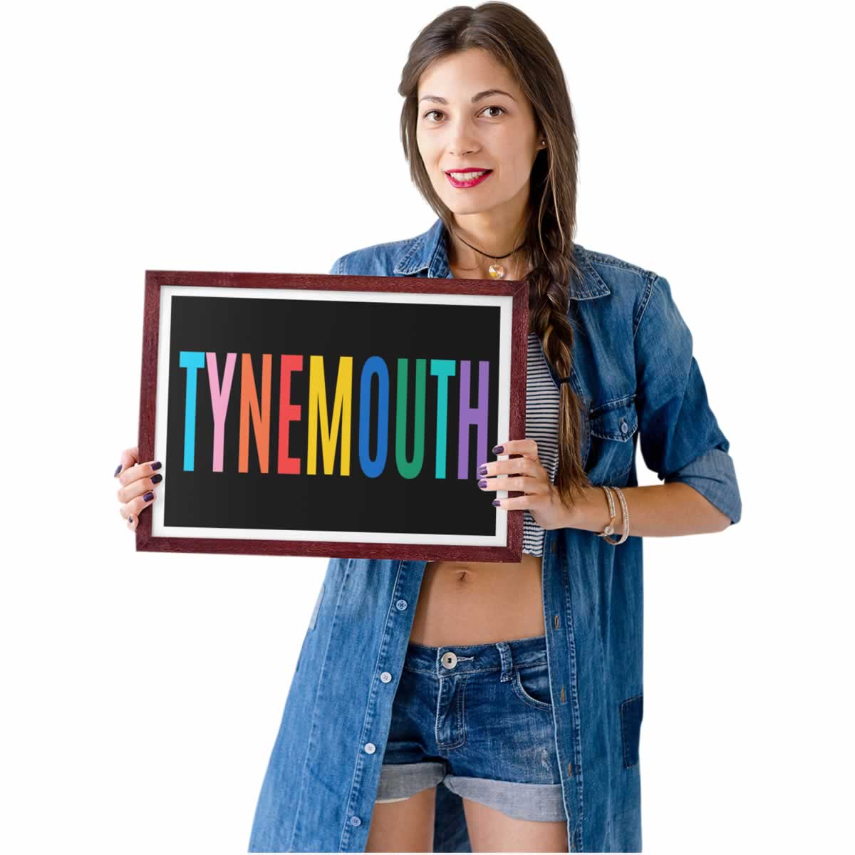 Tynemouth Colourful Typography Print In Hand