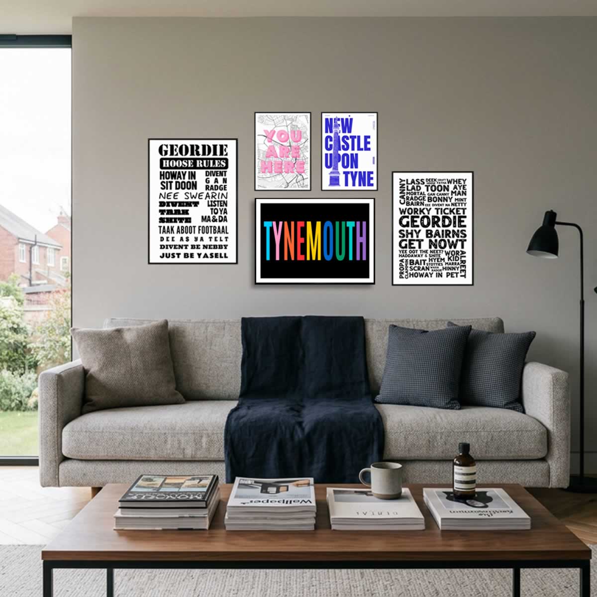 Tynemouth Colourful Typography Print In The Living Room