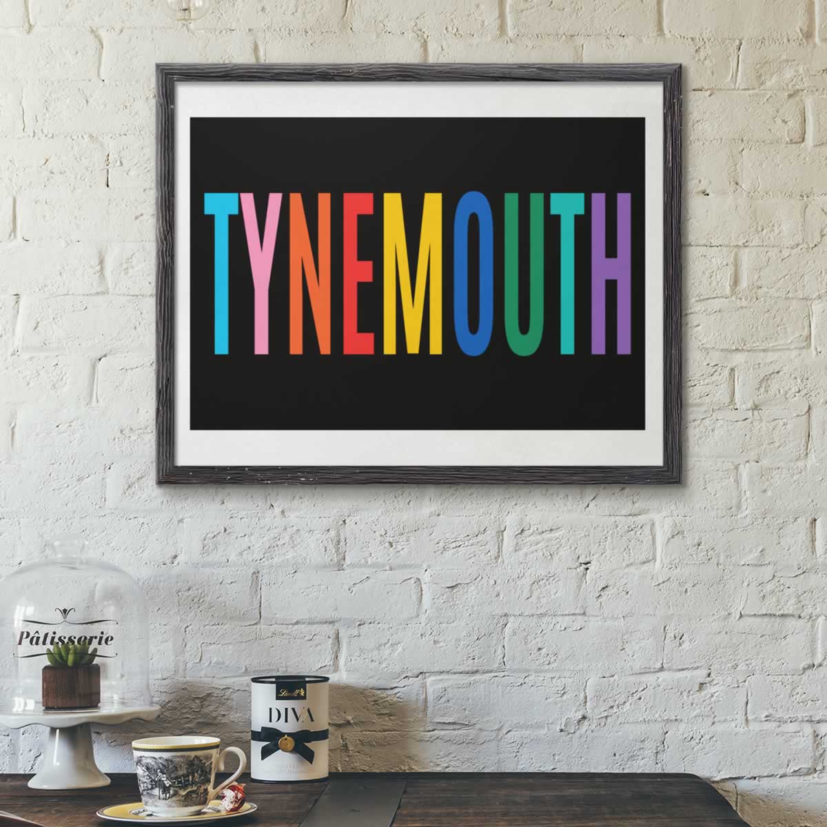Tynemouth Colourful Typography Print On The Wall