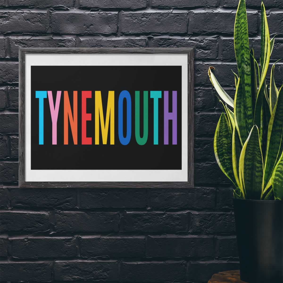 Tynemouth Colourful Typography Print On The Wall
