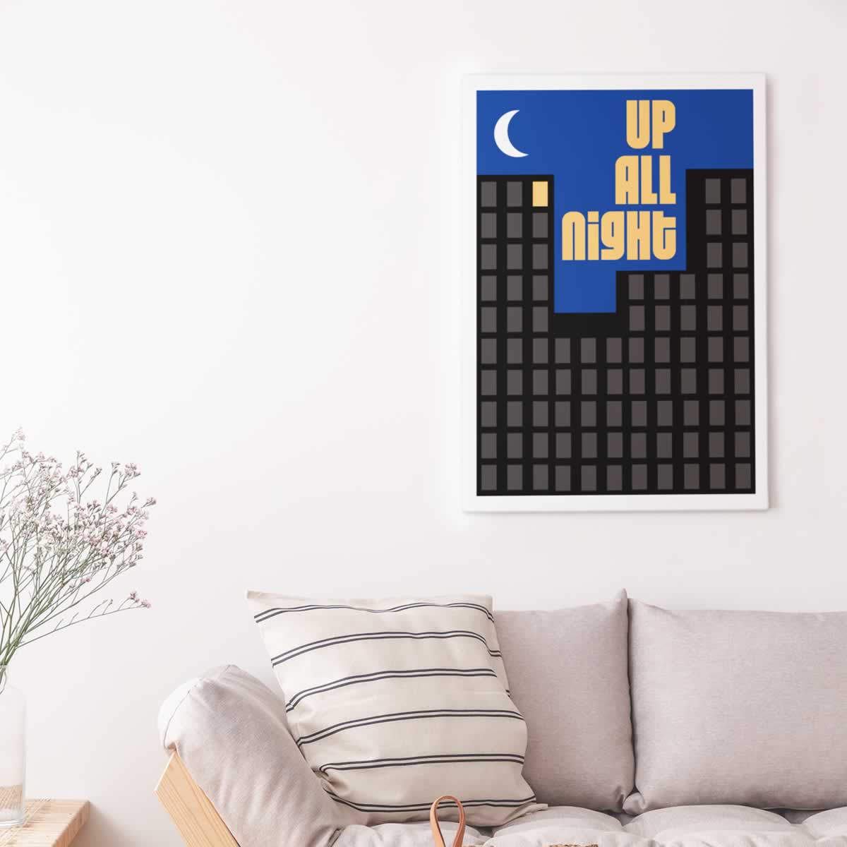 Up All Night Art Print In The Living Room