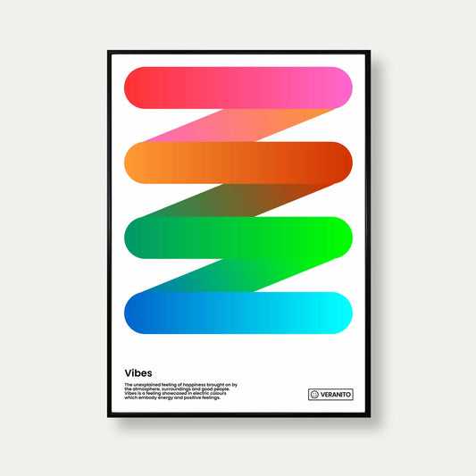 Vibes Colourful Minimalist Poster Print