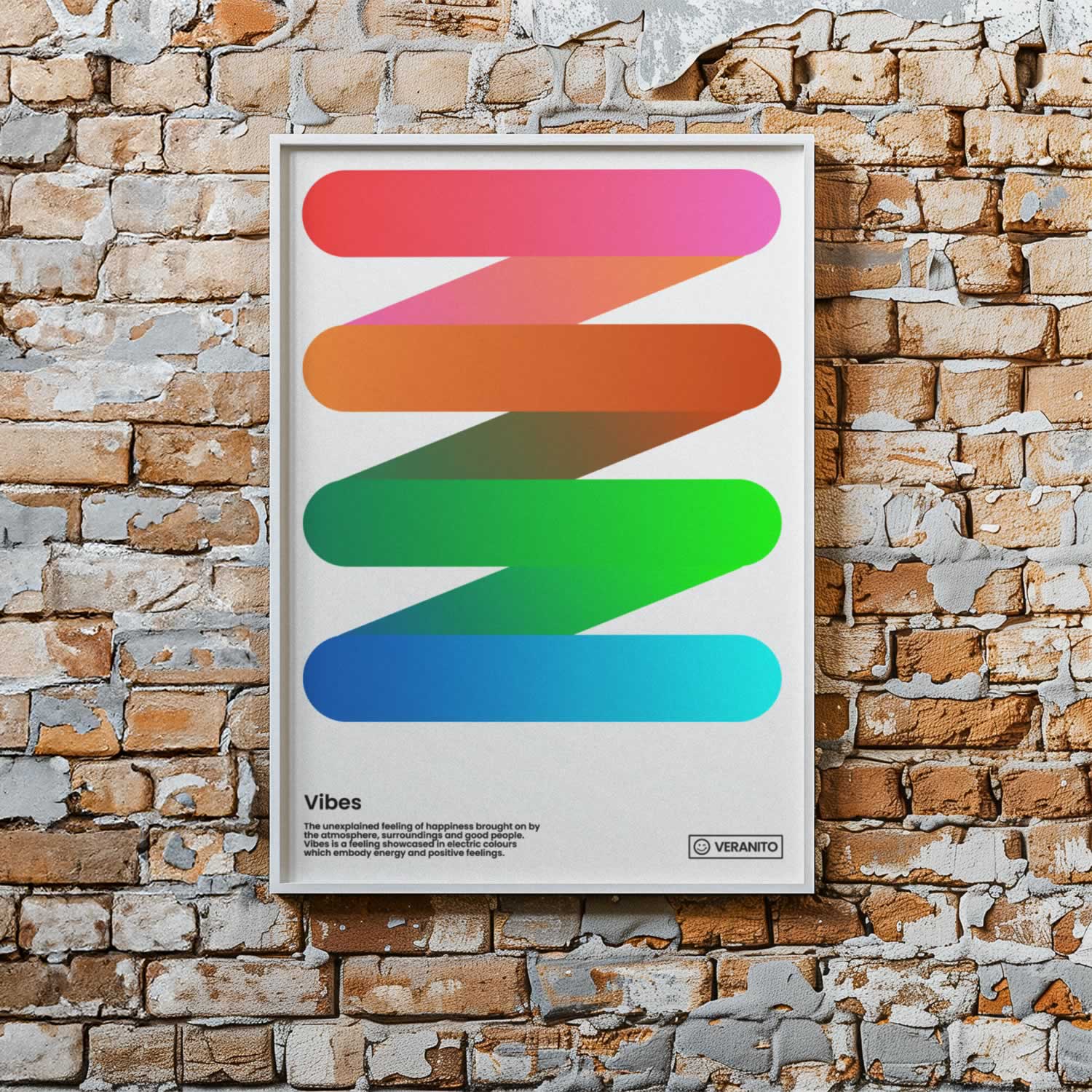 Vibes Colourful Bauhaus Style Print