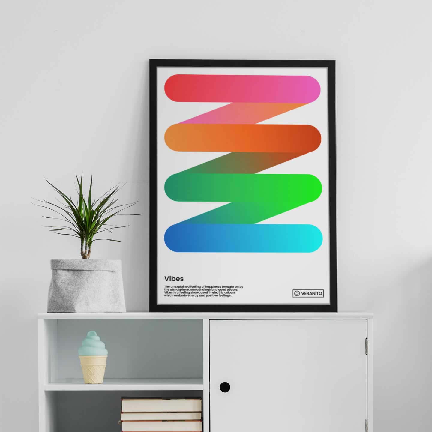 Vibes Colourful Minimalist Modern Print