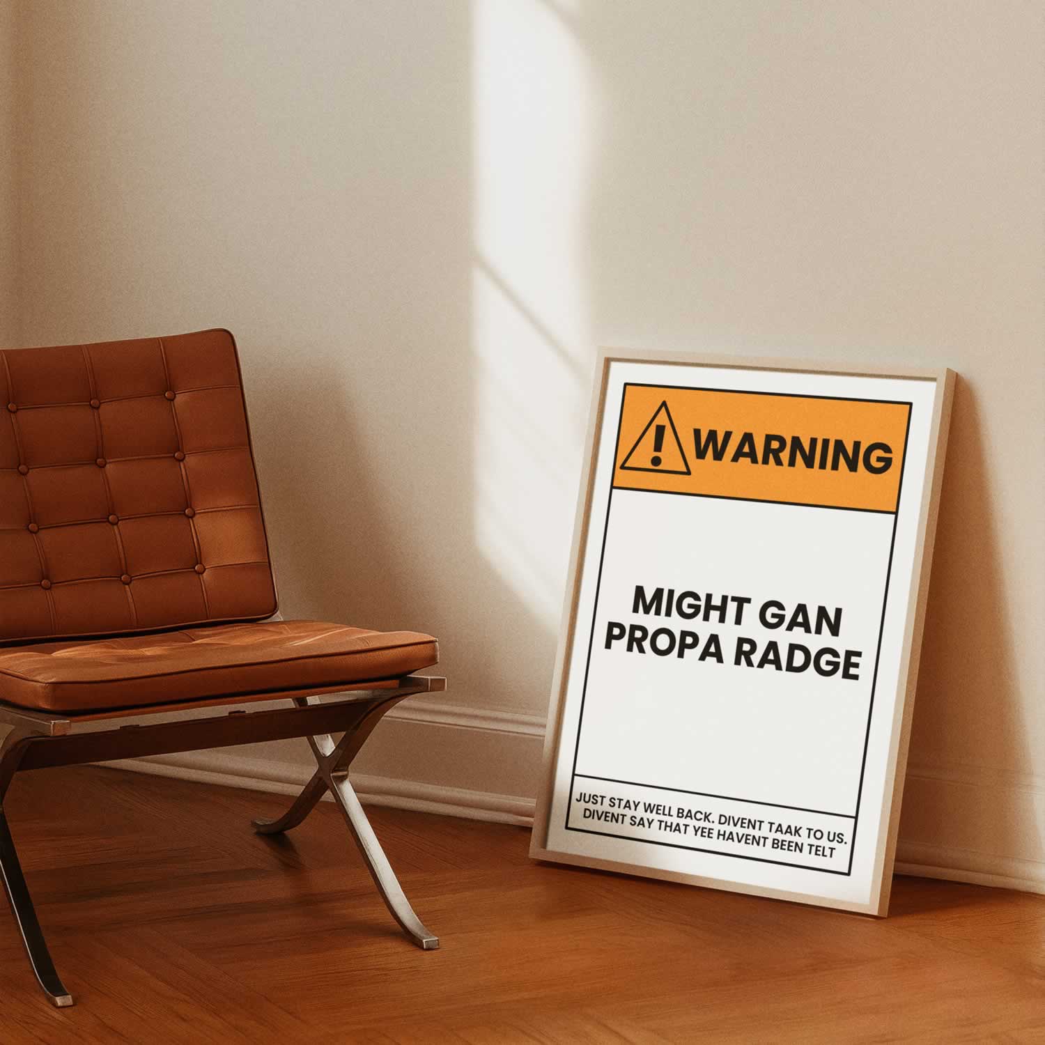 Warning Might Gan Propa Radge Wall Art