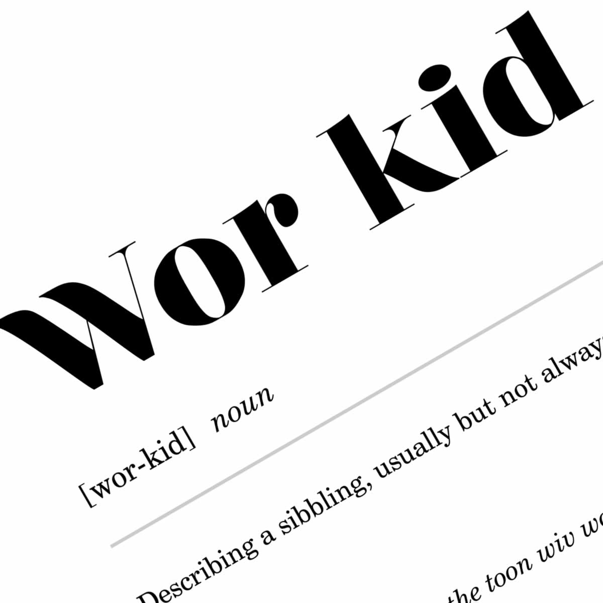 Wor Kid Geordie Definition Print Close Up