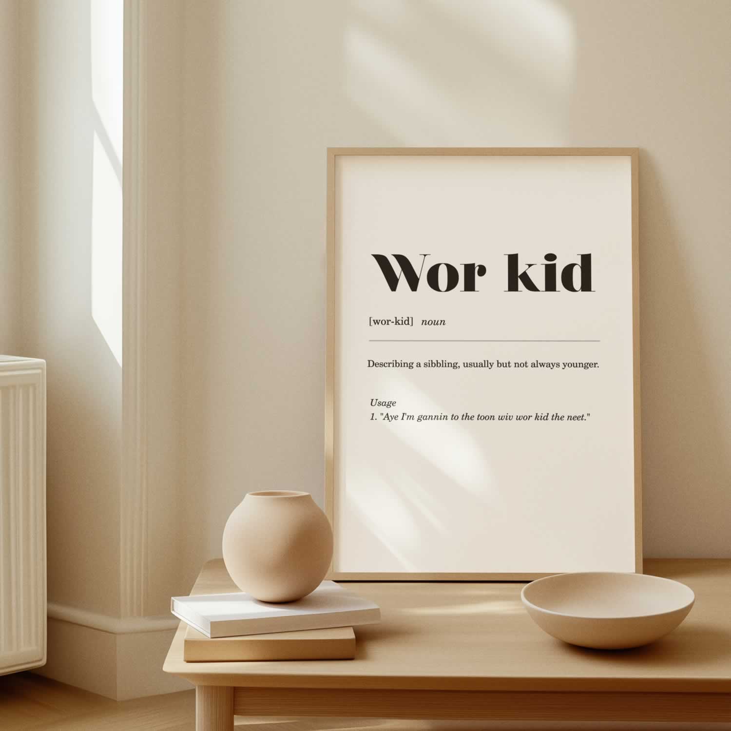 Wor Kid Geordie Definition Wall Art