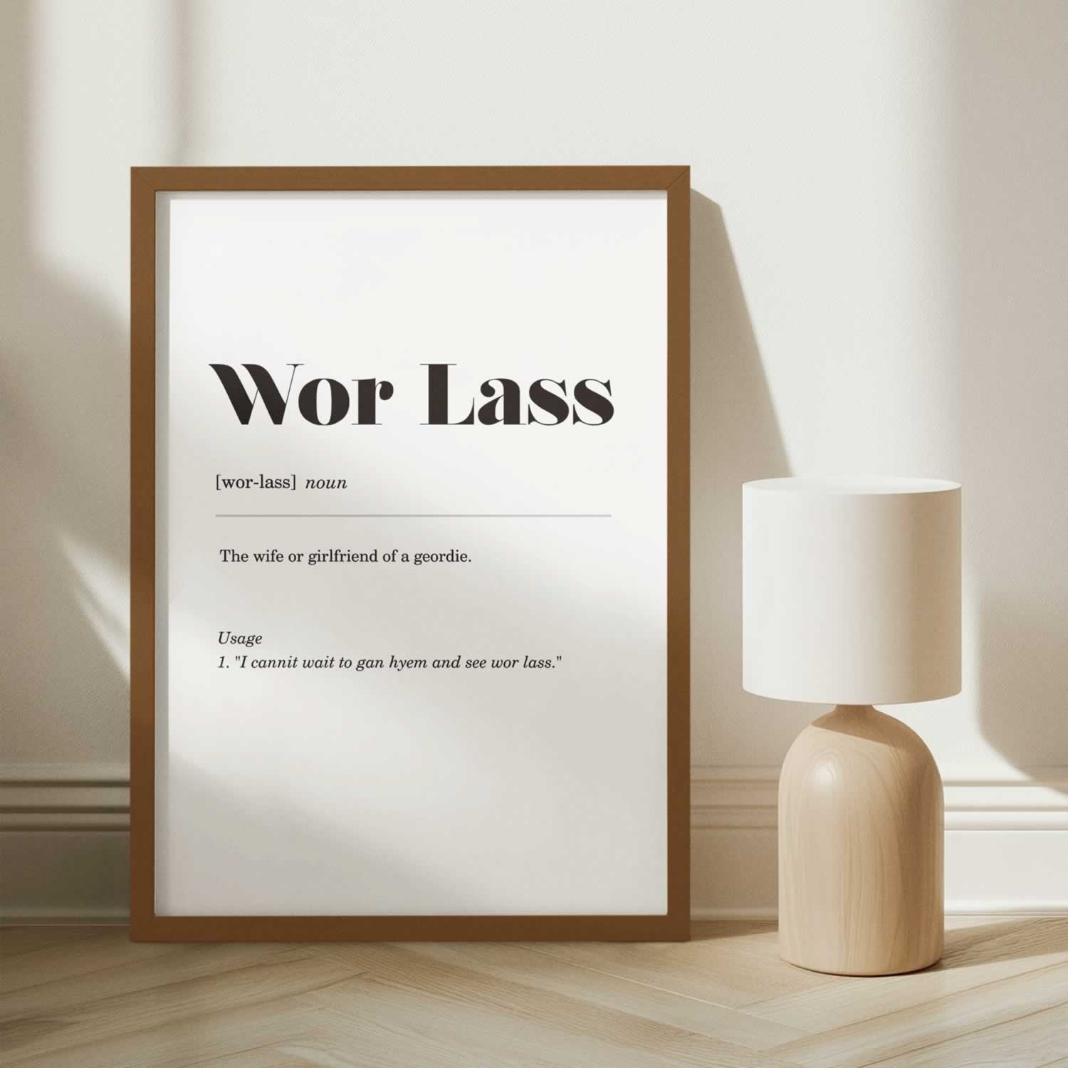 Wor Lass Geordie Definition Poster Print