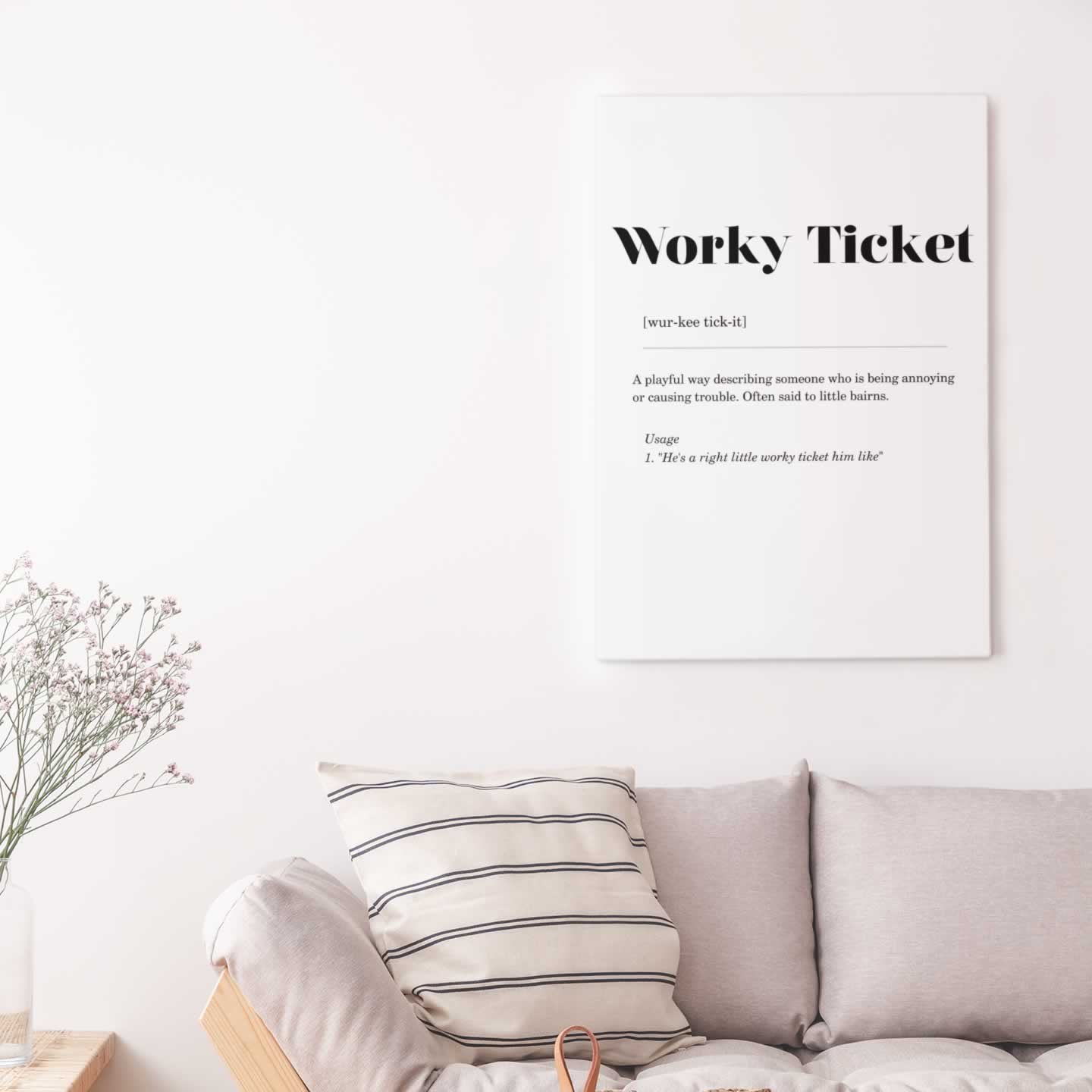 Worky Ticket Geordie Print