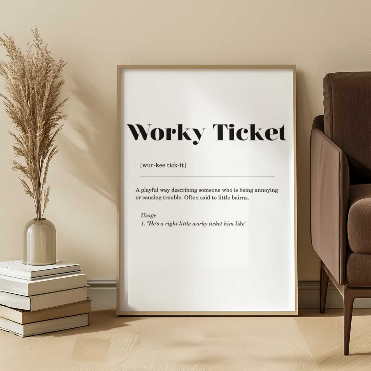 Worky Ticket Geordie Wall Art