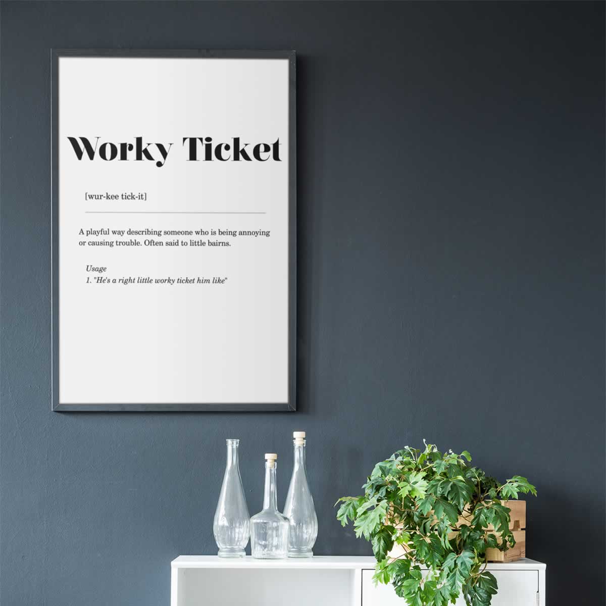 Worky Ticket Geordie Slang Poster