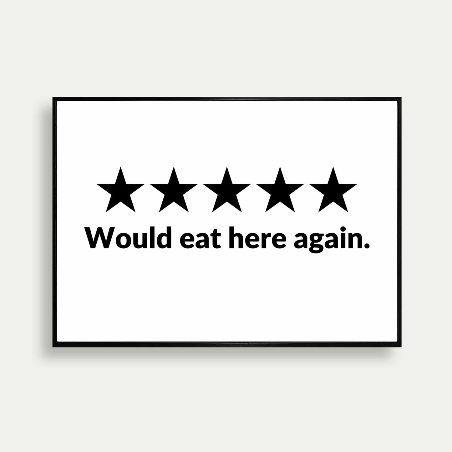 Would Eat Here Again 5 Stars Print
